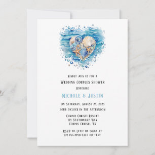 Invitación Escena de playa Starfish Boda Ducha de parejas