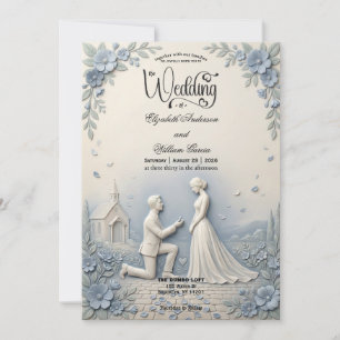 Invitación Escena de propuesta romántica de boda
