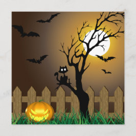 Invitación Escena del jardín de Halloween con miedo