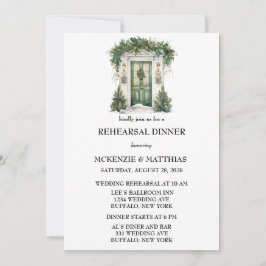 Invitación Escena elegante de la puerta de la iglesia Cena de