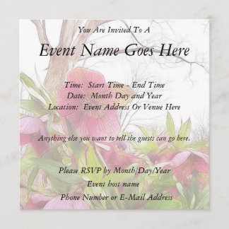 Invitación Escena Jardín - Hellebores Y Viejo Roble