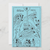 Escena minimalista ortodoxa de la Natividad