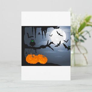 Invitación Escena nocturna de Halloween de fantasía