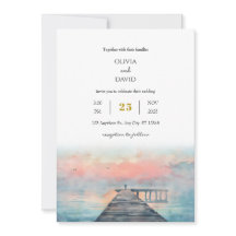 Escena Pastel Dawn Pesquero Arte Boda en la playa