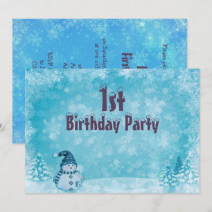 Invitación Escenario de Navidad de muñeco de nieve invernal p