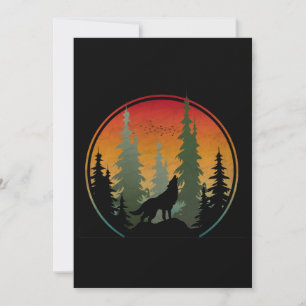 Invitación Escenario natural del lobo al atardecer