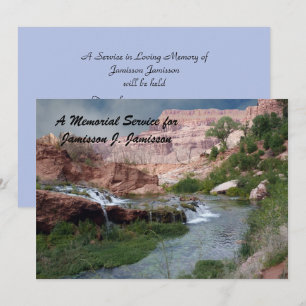 Invitación Escenario paisajístico de cascada de Memorial Serv