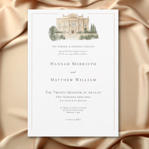 Invitación Escenas Vintage Neoclásicas Elegantes de Boda