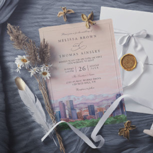 Invitación Escénico destino de boda elegante Denver Colorado