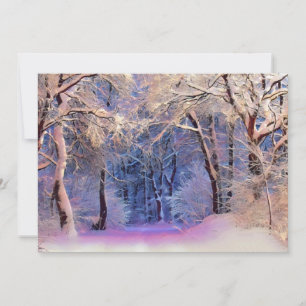 Invitación Escenografía invernal con árboles nevados acuarela