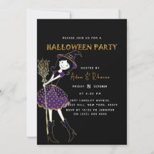 Escoba Mágica de Halloween Negra