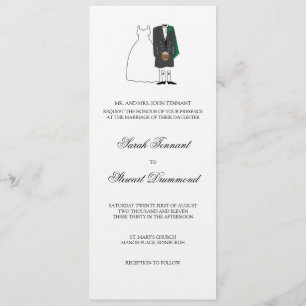 Invitación escocesa de la boda de novia y del