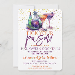Invitación Escoja su envenenamiento Halloween