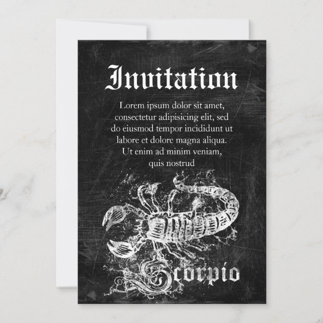 Invitación Escorpio de ungüento zodiaco (Anverso)