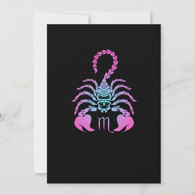 Invitación Escorpio Regalo de cumpleaños Disfraz de Rótulo Zo (Anverso)
