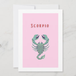 Invitación Escorpio rosa, zodiaco, signo zodiacal