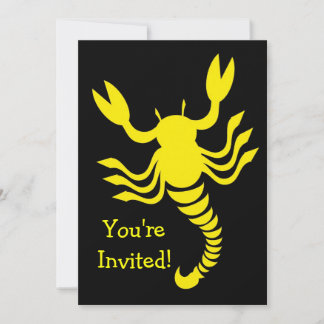 Invitación Escorpión amarillo en cualquier ocasión