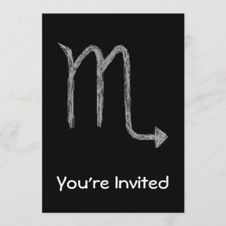 Invitación Escorpión. Rótulo de la astrología del zodiaco.