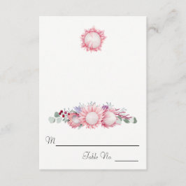 Invitación Escort botánico de acuarela King Protea