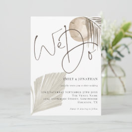 Invitación Escribimos A Boho Pampas Grass Boda