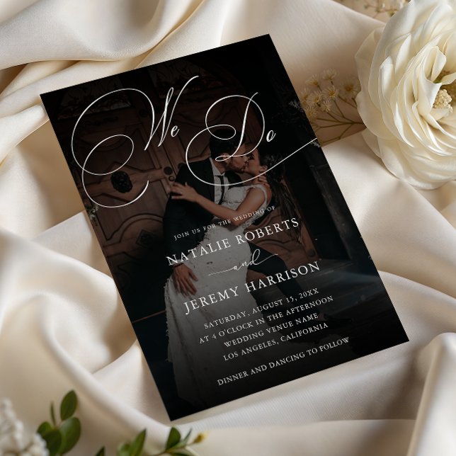 Invitación Escribimos Boda de código QR de foto oscura (Subido por el creador)