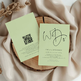 Invitación Escribimos Boda de crema de cal de código QR
