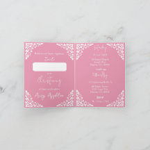 Invitación (escribir) Cruz Floral Bautizo Rosa