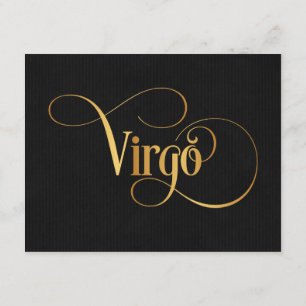 Invitación Escribir rápidamente el Rótulo Zodiac Virgo Gold e