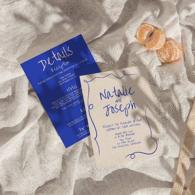 Invitación Escrito A Mano Dibujado Moderno Funky Todo En Un B (Subido por el creador)