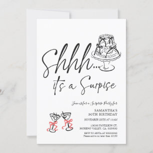Invitación Escrito a mano es una fiesta sorpresa por el cumpl