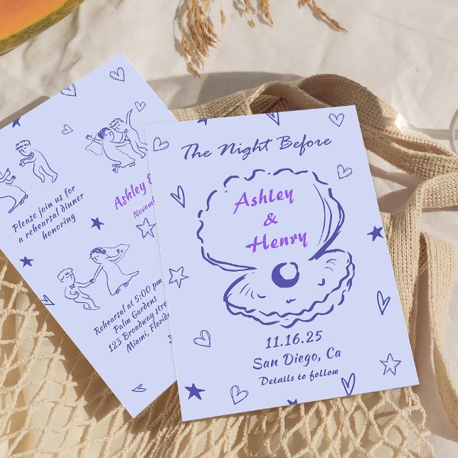 Invitación Escrito A Mano La Noche Antes De La Cena Del Ensay (Subido por el creador)