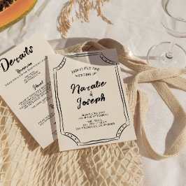 Invitación Escrito A Mano, Moderno Y Quiroso Todo En Un Boda