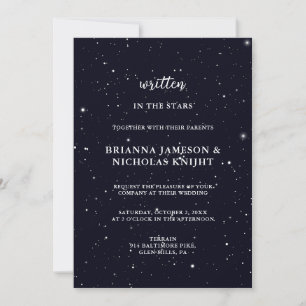 Invitación Escrito en el Boda de fotografía de las estrellas