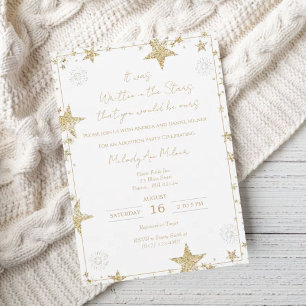 Invitación Escrito en la ducha de adopción de las estrellas