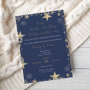 Invitación Escrito en la ducha de adopción de las estrellas