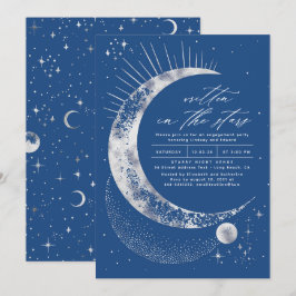 Invitación Escrito en la fiesta de compromiso celeste de Star