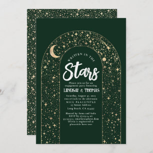 Invitación Escrito en la fiesta de compromiso celeste de Star