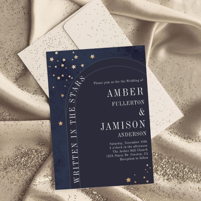 Invitación Escrito en Stars Celestial Moody Boda (Subido por el creador)