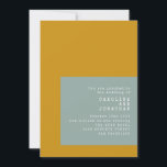 Invitación Escritor geométrico Texto Boda de sabios para most<br><div class="desc">Invitación a la boda de la Mustard Mustard Sage de la máquina de escribir geométrica con los detalles del sitio web de RSVP.</div>