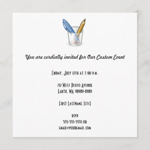 Invitación Escritor Pen Lápiz