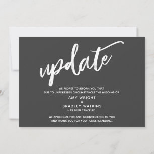 Invitación Escritura a mano Boda cancelado Actualización gris