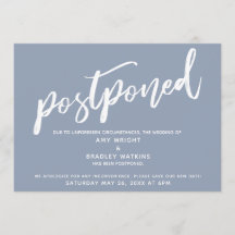 Escritura a mano moderna en Boda pospuesto Dusty B