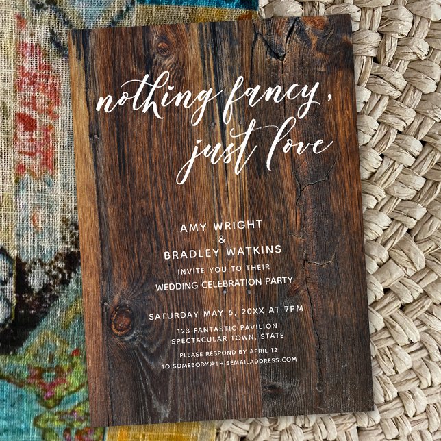 Invitación Escritura a mano textual de madera sin fantasía, s (Subido por el creador)