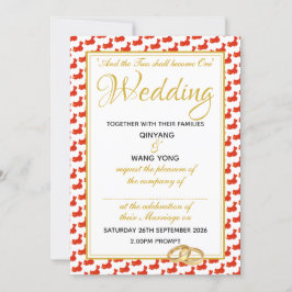 Invitación Escritura cristiana CHINA Matrimonio personalizado