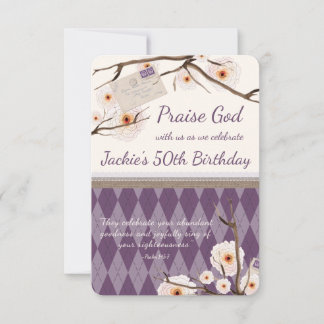 Invitación Escritura de cumpleaños floral cristiana