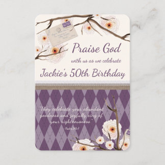 Invitación Escritura de cumpleaños floral cristiana