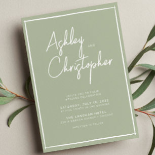 Invitación Escritura de escritura de tipografía minimalista S