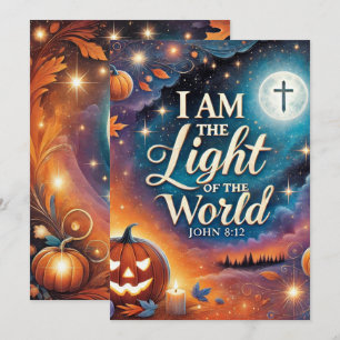 Invitación Escritura de Halloween cristiana vibrante