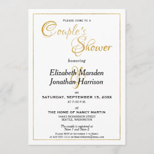 Invitación Escritura de muchas aguas elegante ducha de pareja