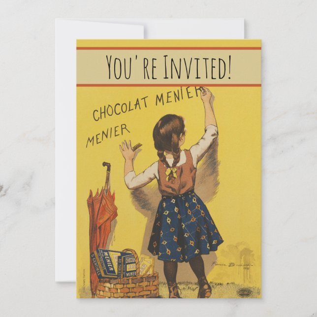 Invitación Escritura de pared de Chocolat Menier (Anverso)